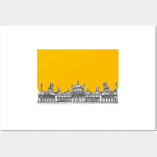 Brighton Royal Pavilion Facade ( yellow version ) Posters and Art